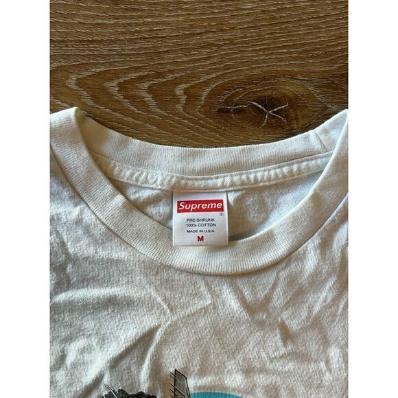 Supreme White Mens Medium Size USAF Fighter Jet Graphic Tee Shirt Top T-Shirt - Picture 3 of 3